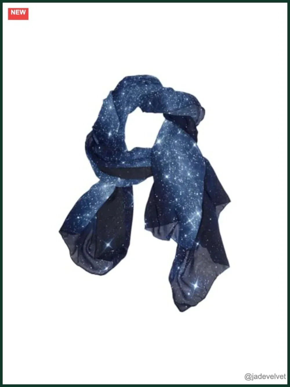 Starry Night Galaxy Print Long Polyester Voile Scarf Wrap Stole